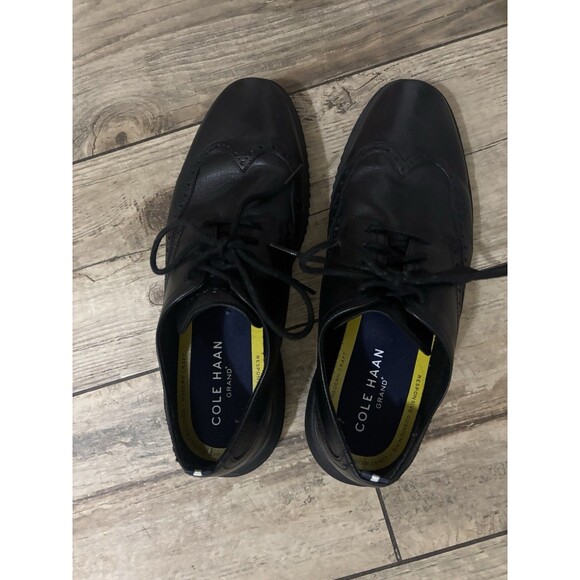 Cole Haan Mens Dean Grand Cap Toe black lace up dress shoes size 10.5 M main image 7